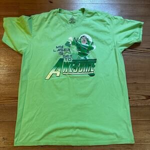 Disney Toy Story Buzz Lightyear graphic green short sleeve shirt SIZE 2XL